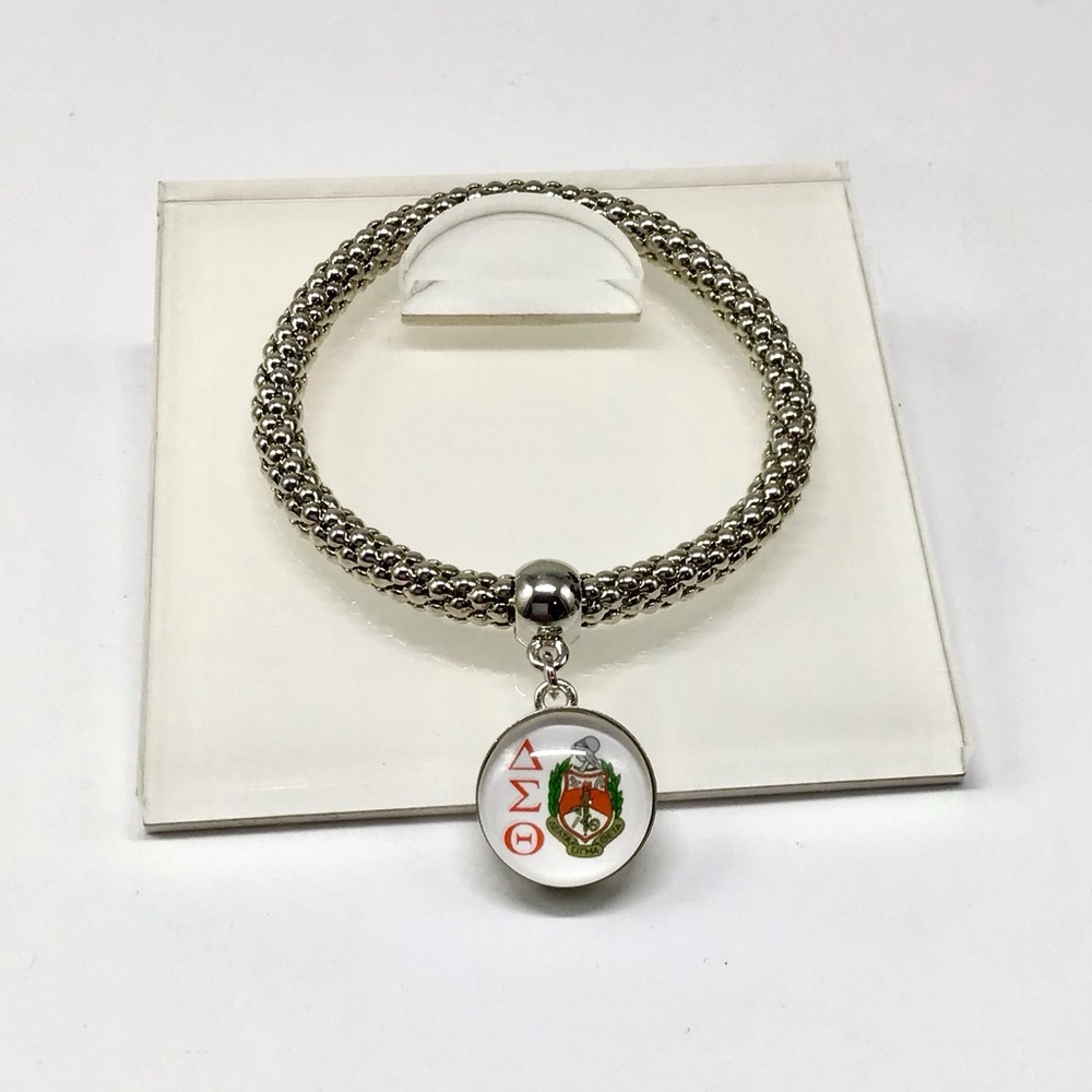 Delta Sigma Theta Elegant Silver Bracelet with Charm